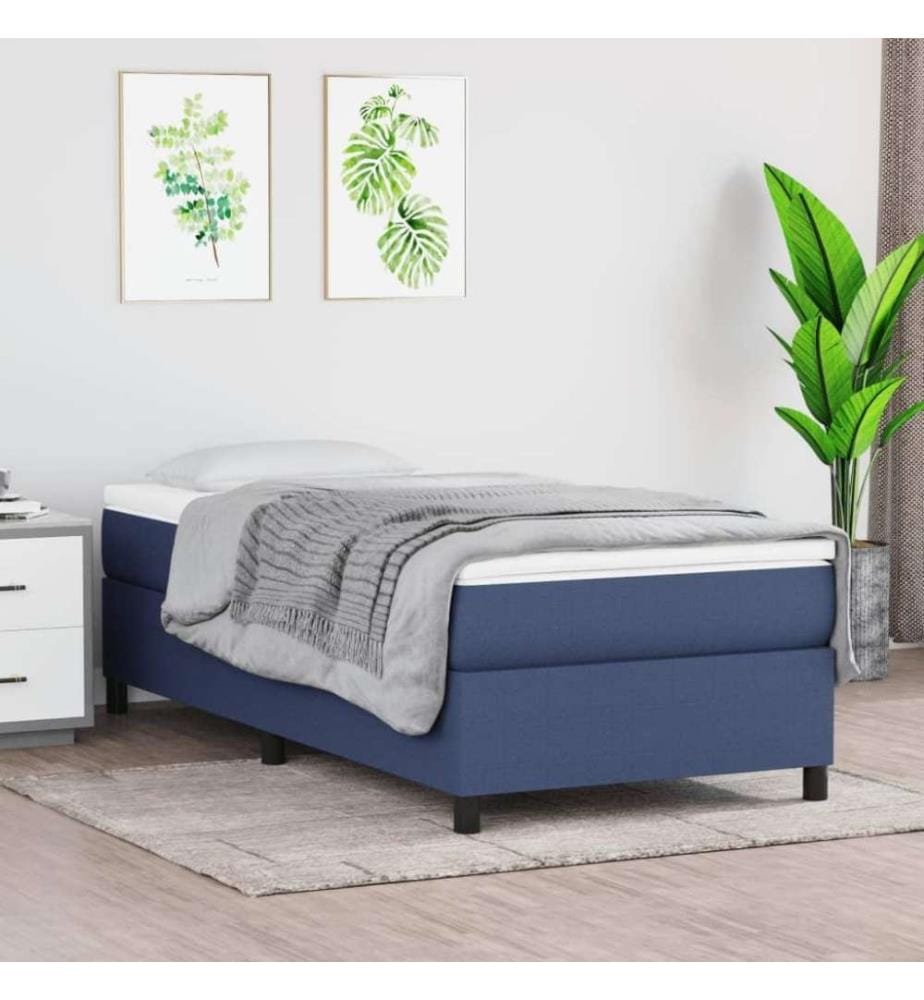Boxspringbett mit Matratze Blau 80x200 cm Stoff