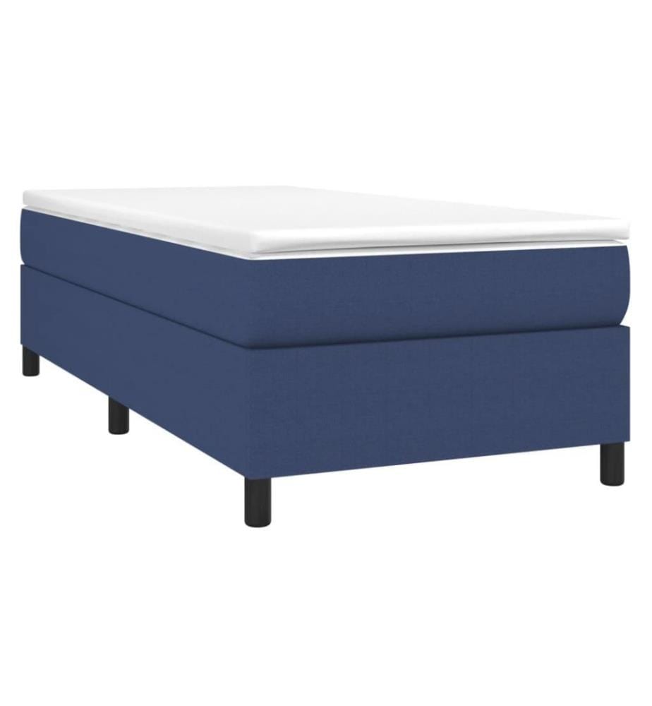 Boxspringbett mit Matratze Blau 80x200 cm Stoff