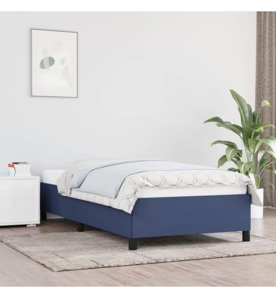 Cadre de lit Bleu 90x200 cm Tissu
