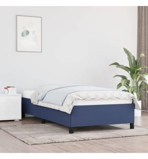 Cadre de lit Bleu 90x200 cm Tissu