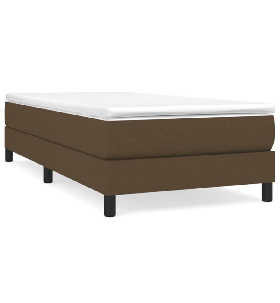Sommier à ressorts de lit Marron foncé 90x200 cm Tissu