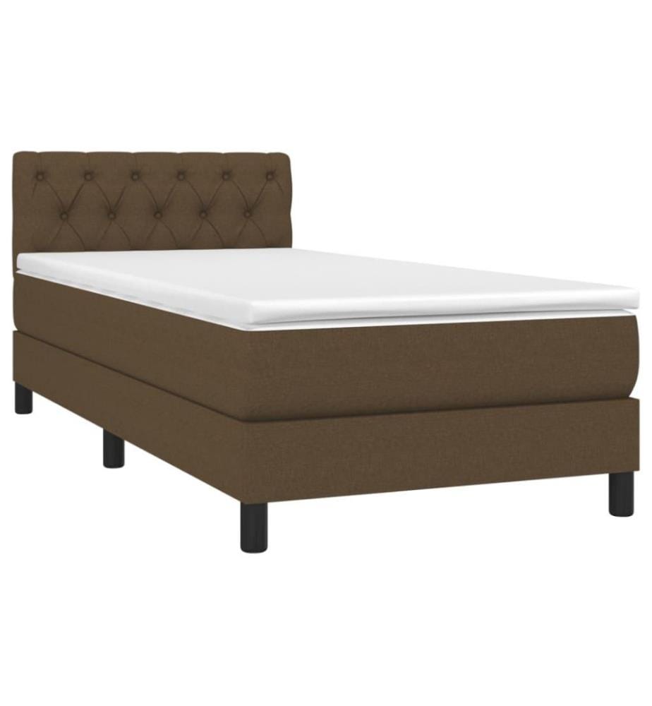 Boxspringbett mit Matratze Dunkelbraun 80x200 cm Stoff