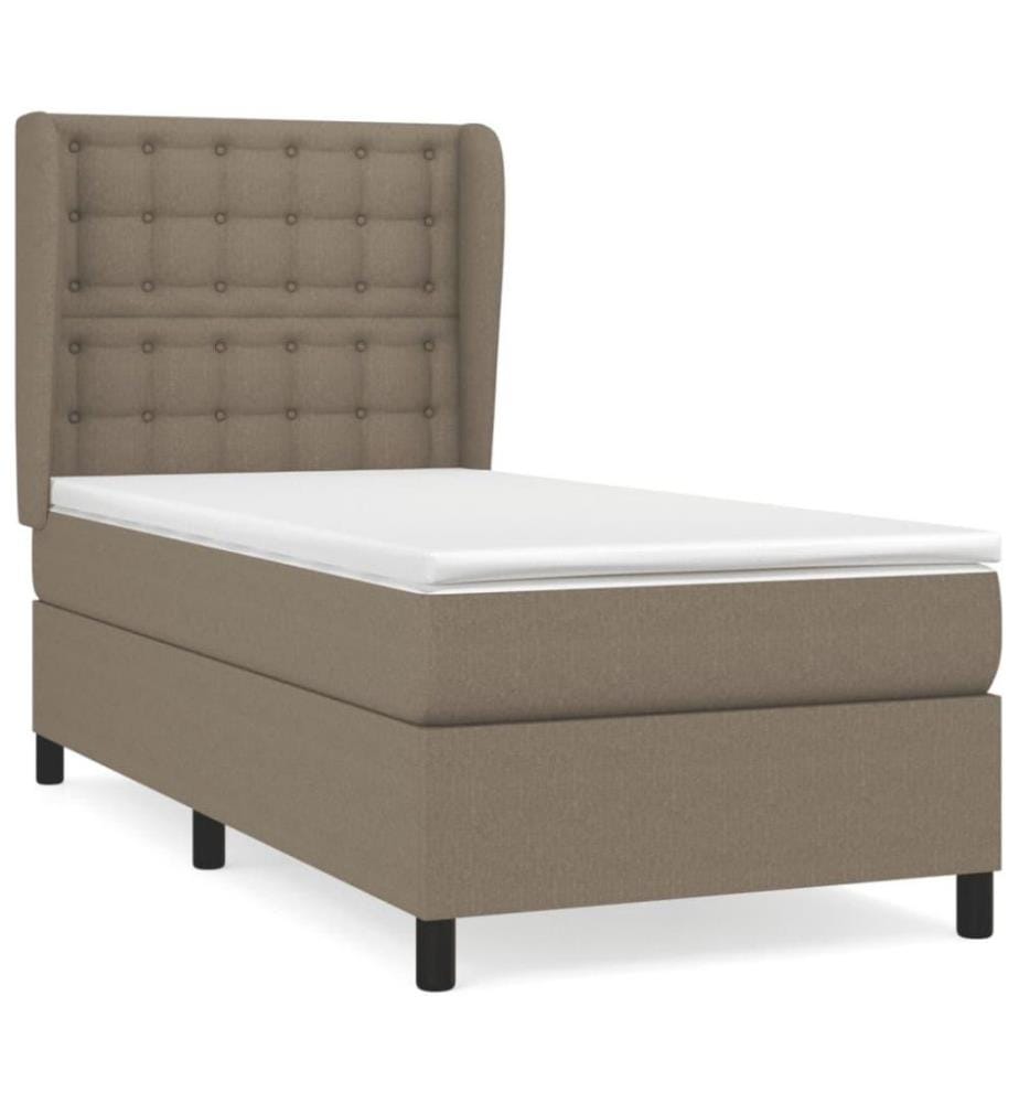 Boxspringbett mit Matratze Taupe 80x200 cm Stoff