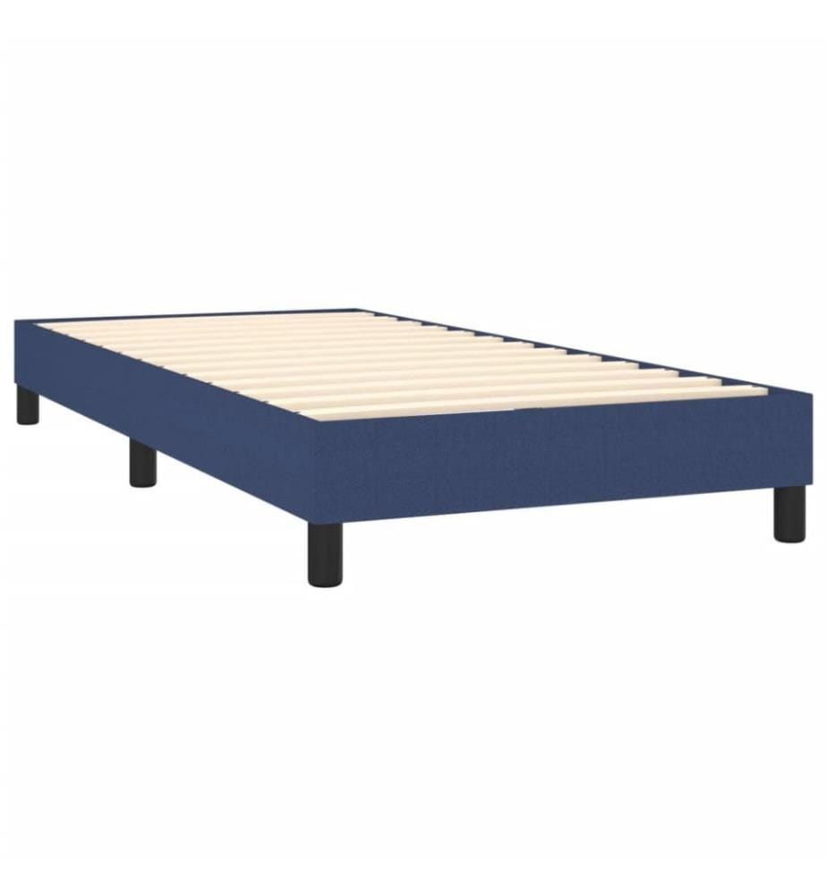 Sommier tapissier avec matelas et LED Bleu 80x200cm Tissu