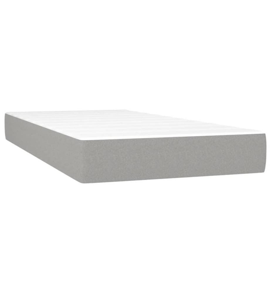Boxspringbett mit Matratze Hellgrau 80x200 cm Stoff