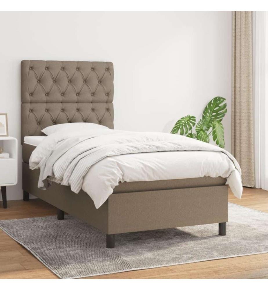 Boxspringbett mit Matratze Taupe 80x200 cm Stoff