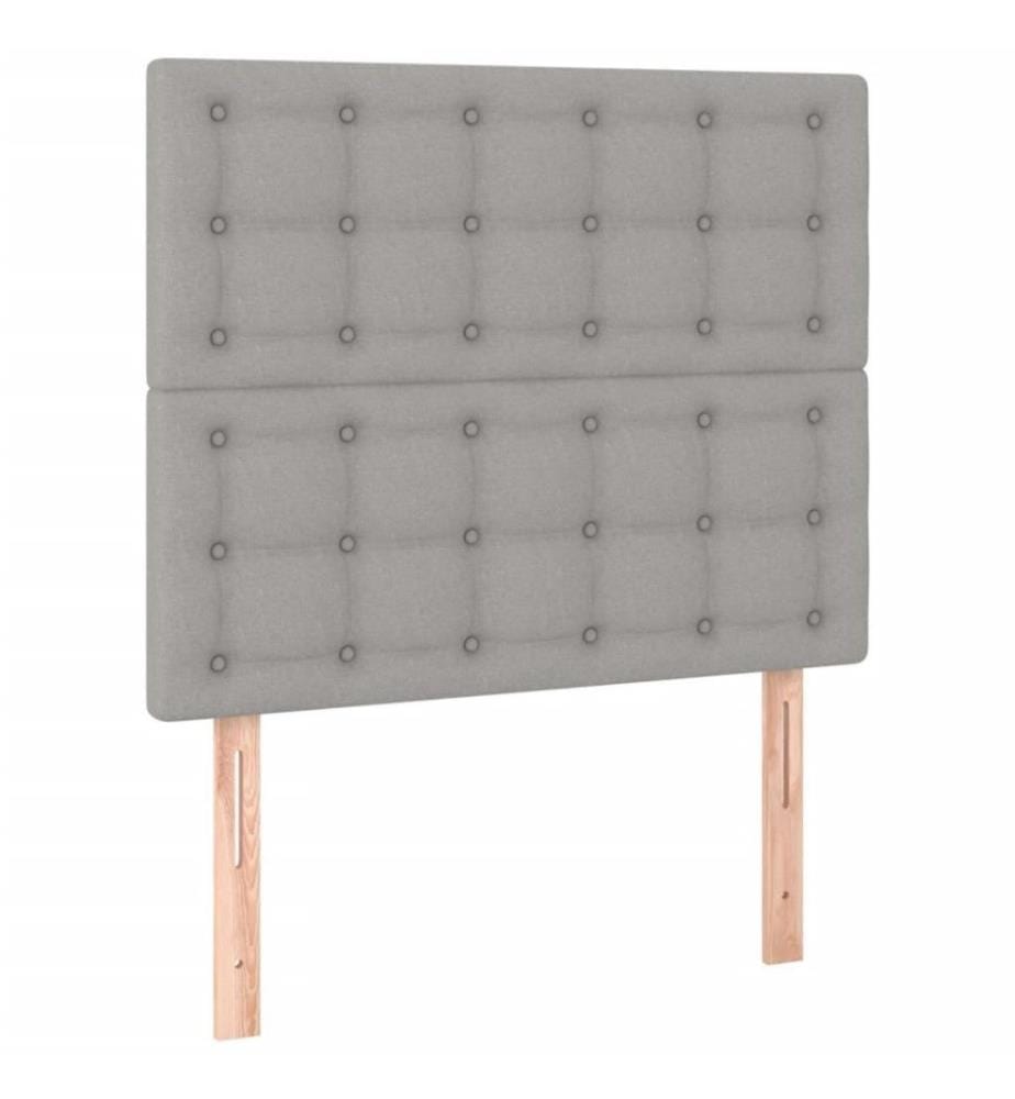 Boxspringbett mit Matratze Hellgrau 80x200 cm Stoff