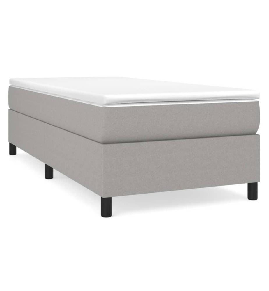 Boxspringbett mit Matratze Hellgrau 80x200 cm Stoff