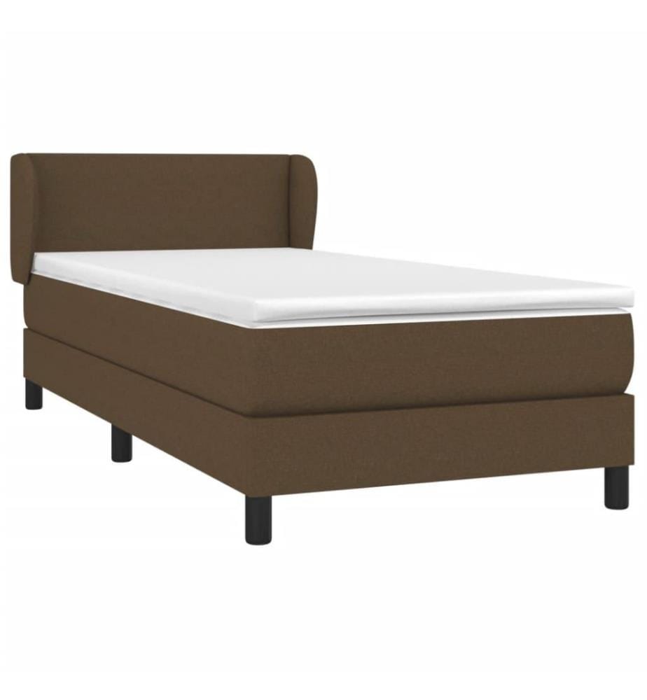 Boxspringbett mit Matratze Dunkelbraun 80x200 cm Stoff