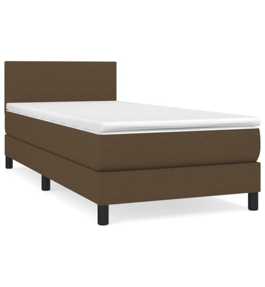 Boxspringbett mit Matratze Dunkelbraun 80x200 cm Stoff