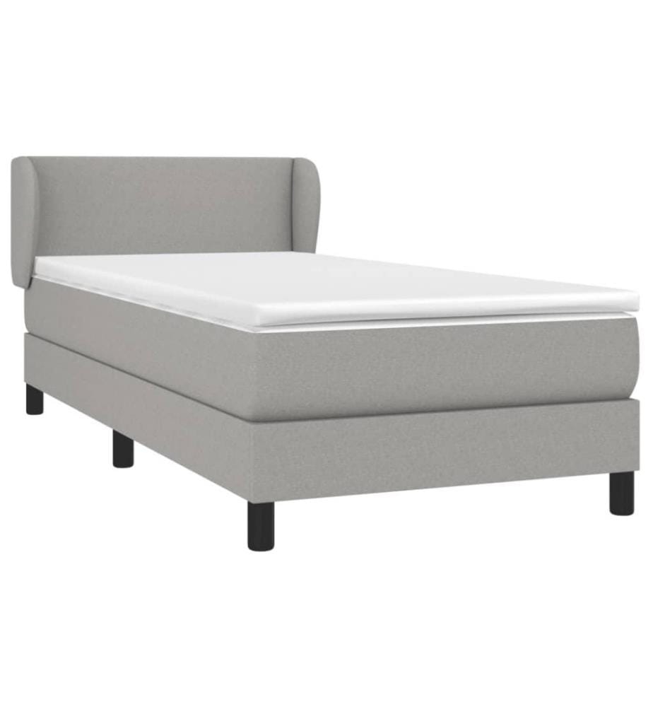 Boxspringbett mit Matratze Hellgrau 80x200 cm Stoff