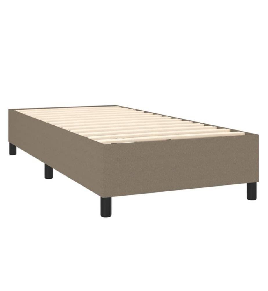 Sommier tapissier avec matelas et LED Taupe 80x200cm Tissu