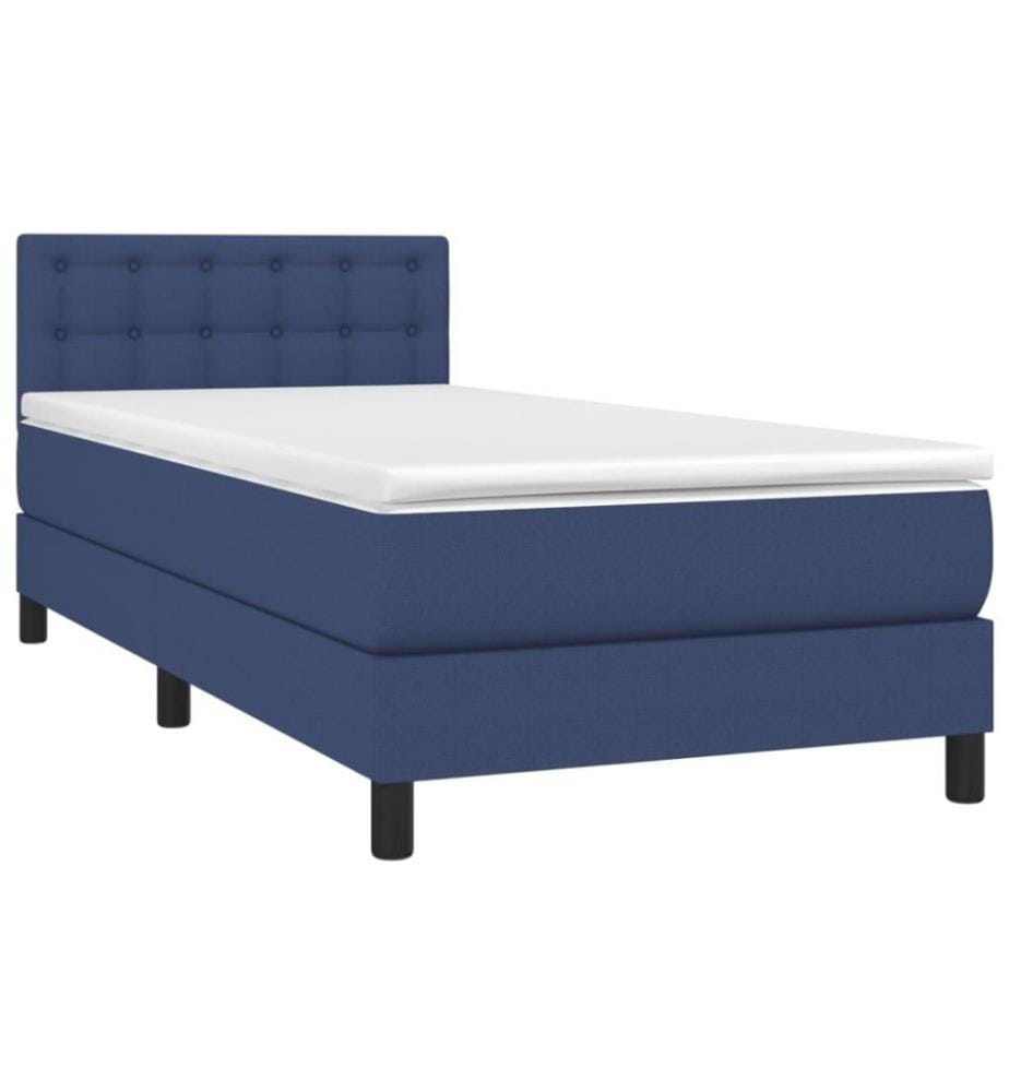Boxspringbett mit Matratze Blau 80x200 cm Stoff