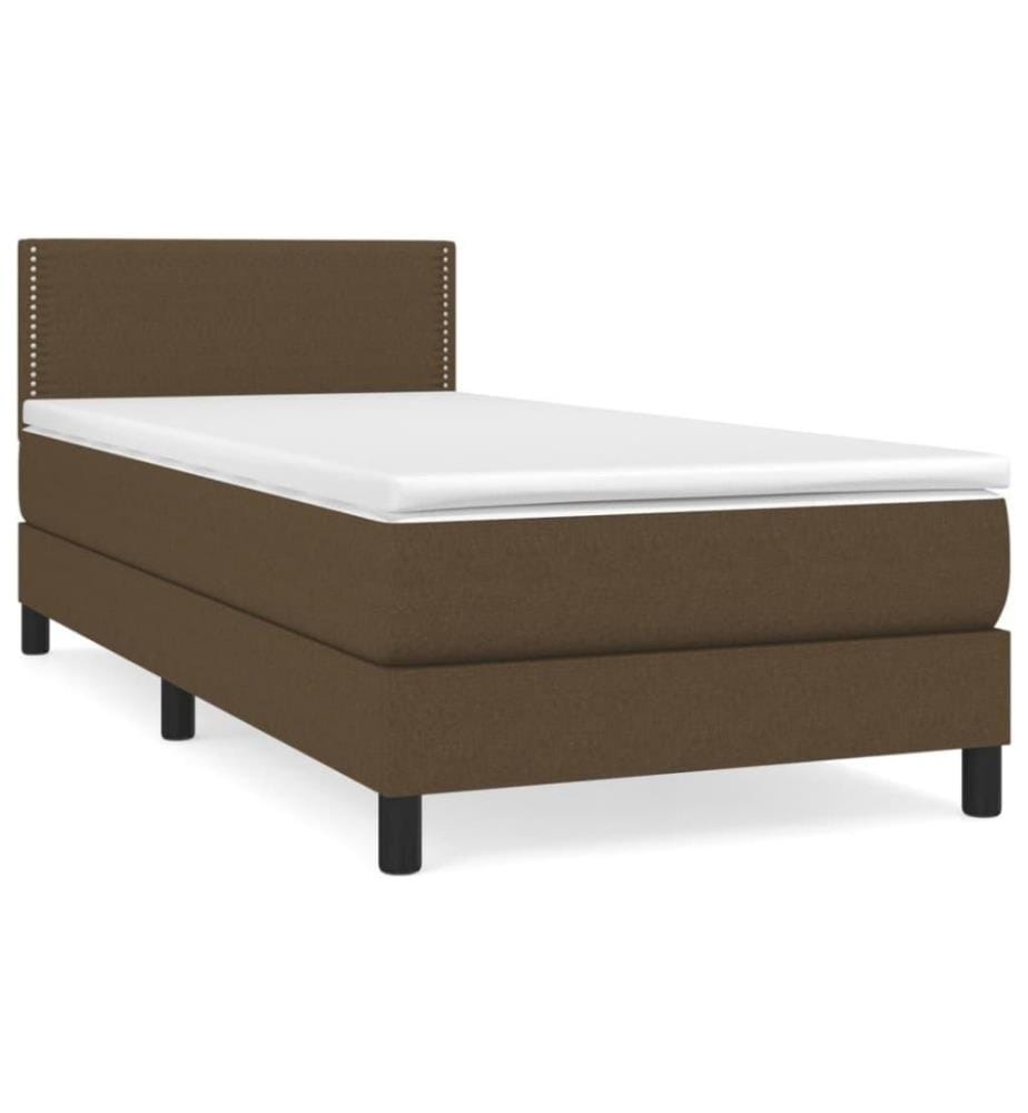 Boxspringbett mit Matratze Dunkelbraun 80x200 cm Stoff