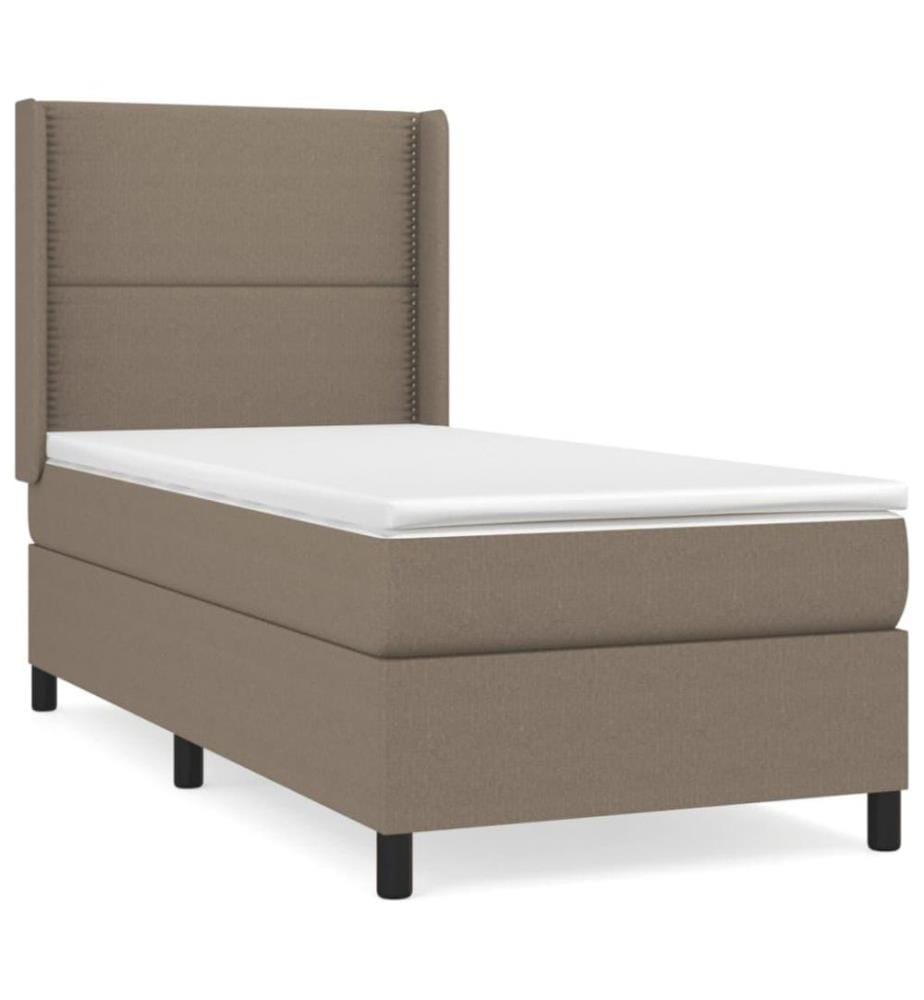Boxspringbett mit Matratze Taupe 80x200 cm Stoff