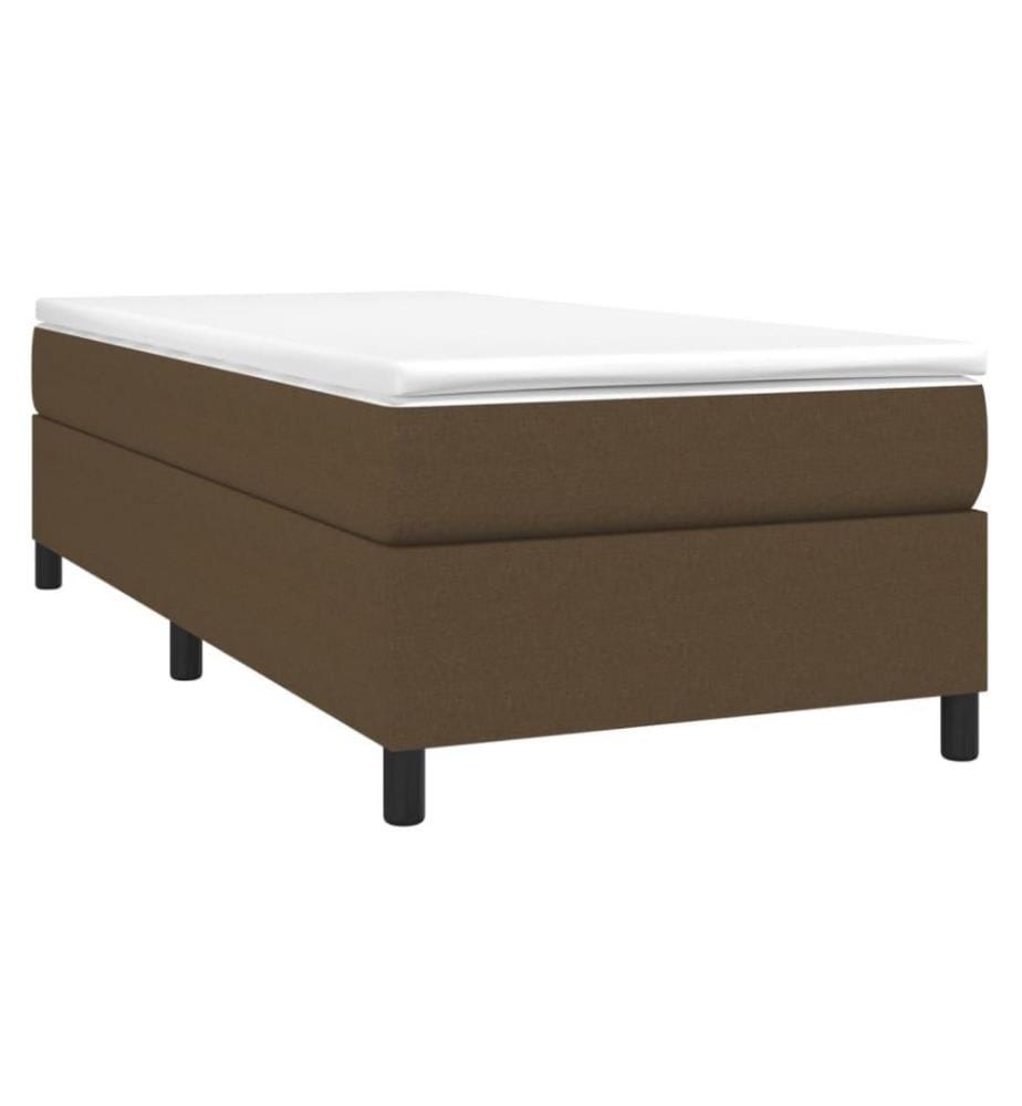 Sommier à ressorts de lit Marron foncé 90x200 cm Tissu