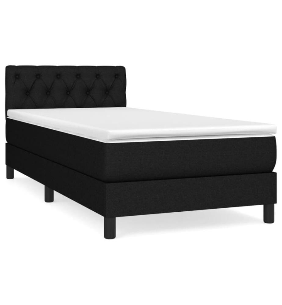 Boxspringbett mit Matratze Schwarz 80x200 cm Stoff