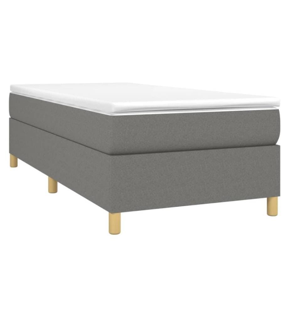 Boxspringbett Dunkelgrau 90x200 cm Stoff