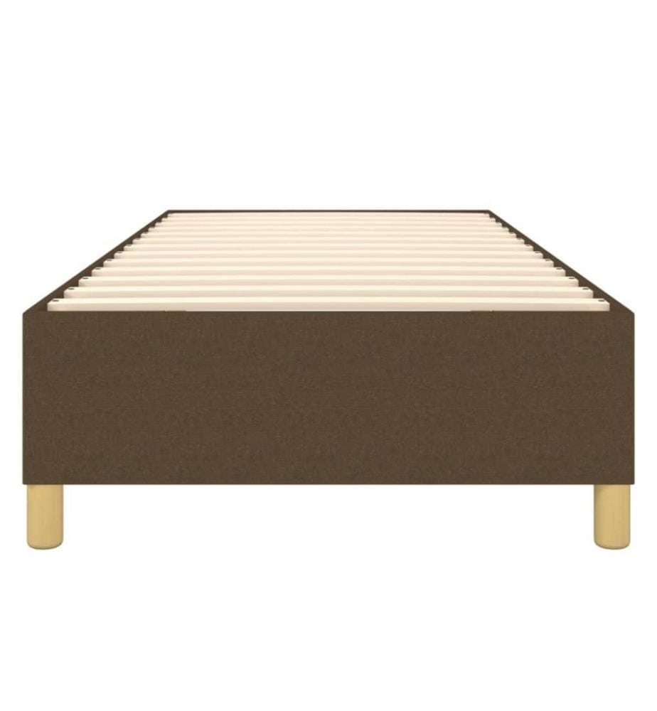 Sommier à ressorts de lit Marron foncé 90x200 cm Tissu