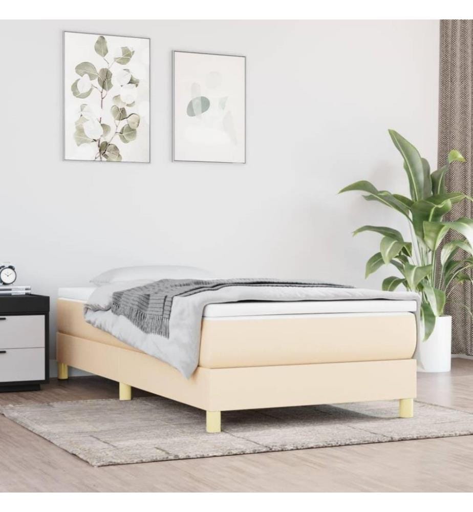Boxspringbett Creme 90x190 cm Stoff