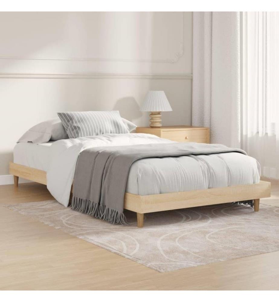 Cadre de lit chêne sonoma 90x200 cm bois d'ingénierie