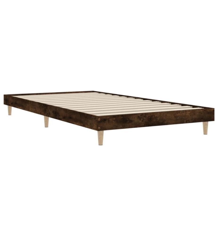 Cadre de lit chêne fumé 90x200 cm bois d'ingénierie