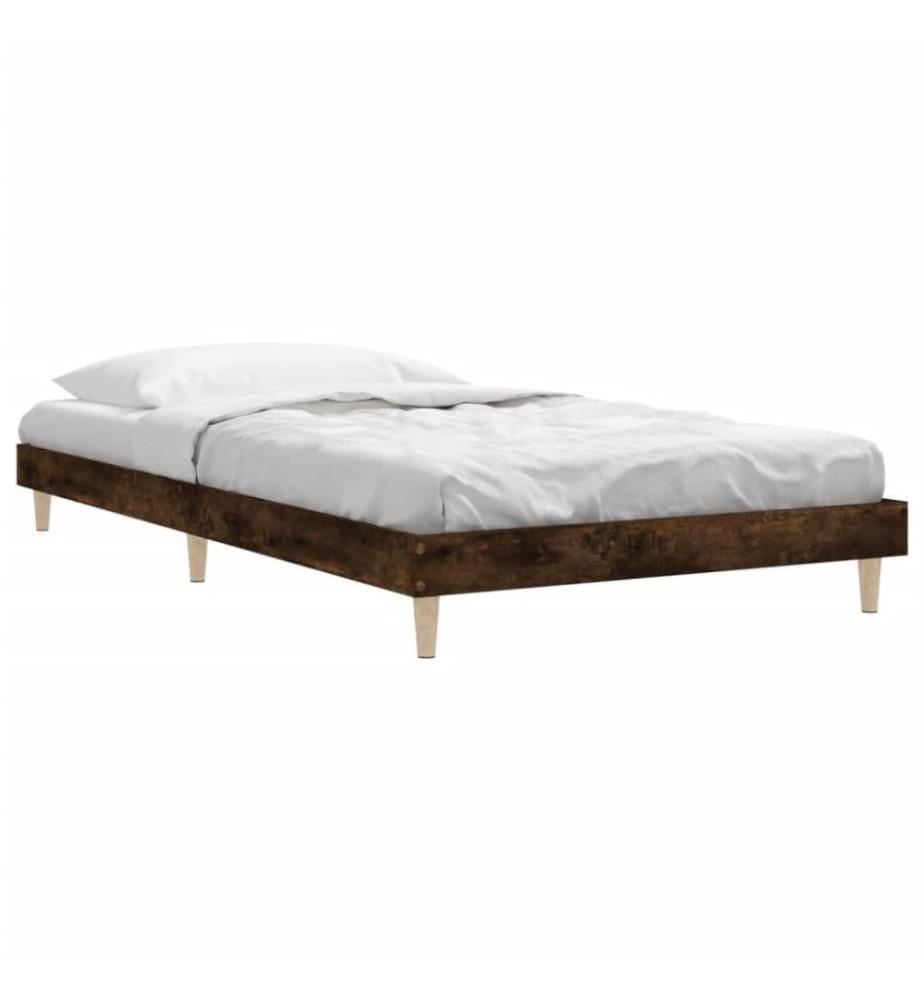 Cadre de lit chêne fumé 90x200 cm bois d'ingénierie