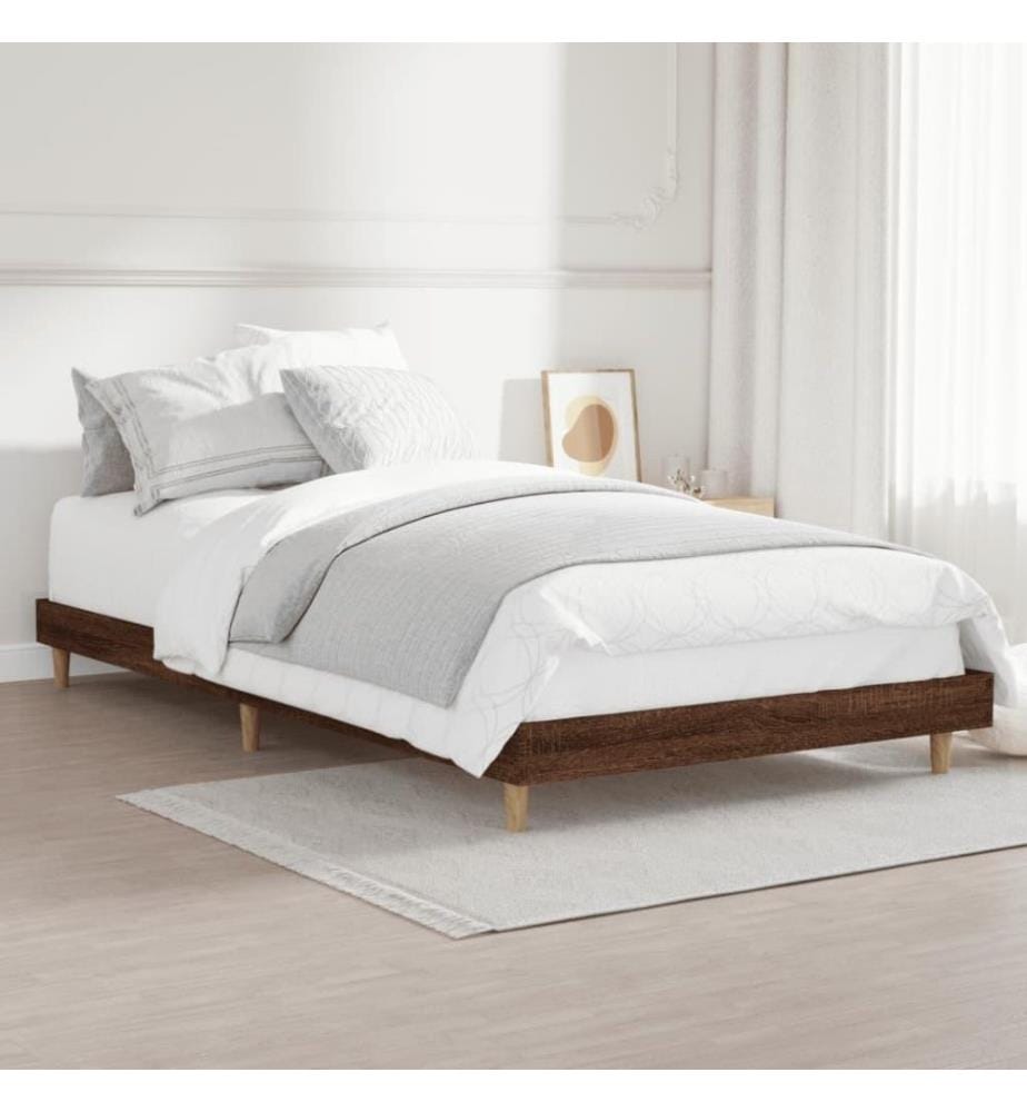Bettgestell Braun Eichen-Optik 90x200 cm Holzwerkstoff