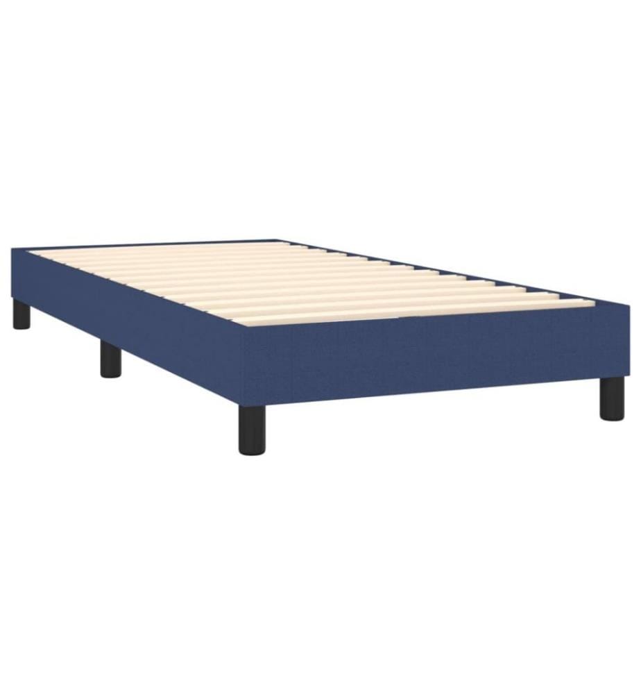 Lit à sommier tapissier avec matelas Bleu 100x200 cm Tissu
