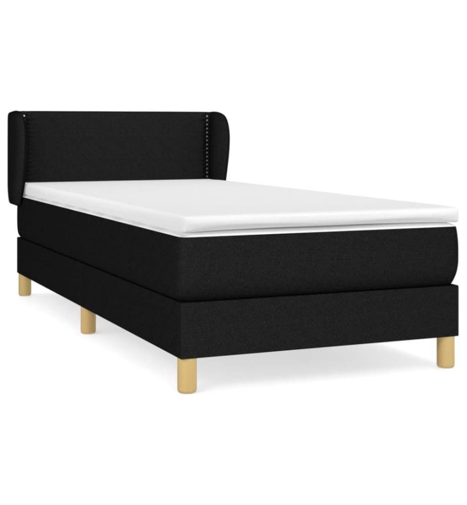 Boxspringbett mit Matratze Schwarz 100x200 cm Stoff