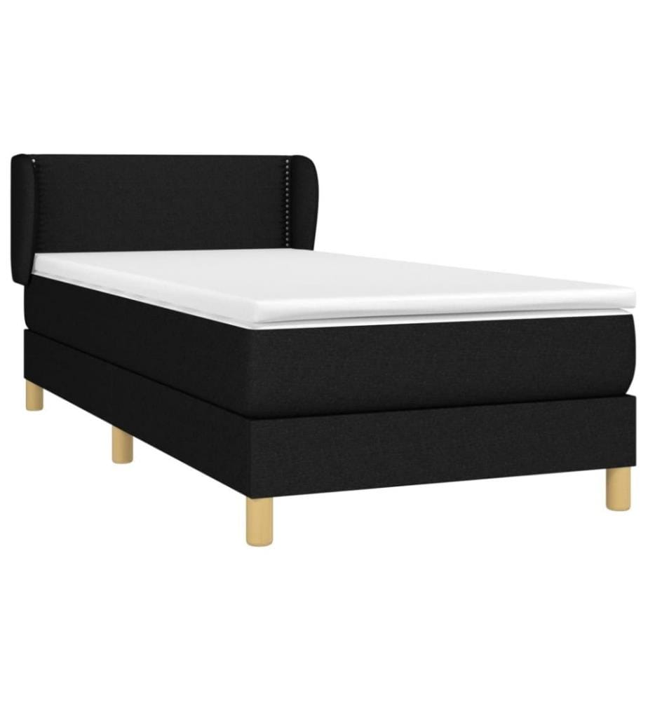 Boxspringbett mit Matratze Schwarz 100x200 cm Stoff