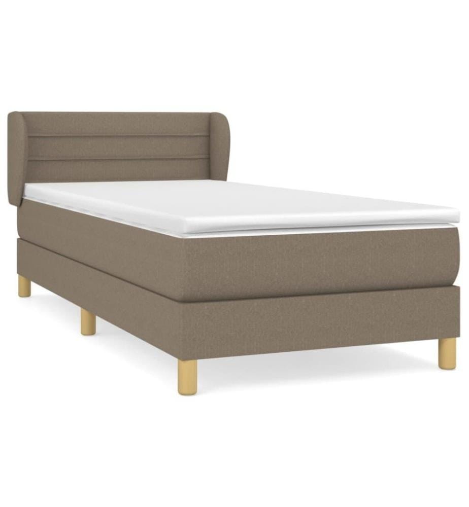 Boxspringbett mit Matratze Taupe 100x200 cm Stoff