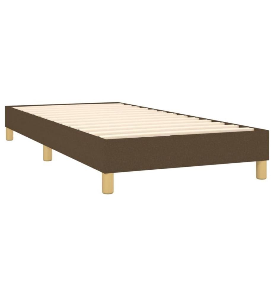 Lit à sommier tapissier avec matelas Marron foncé 90x200 cm