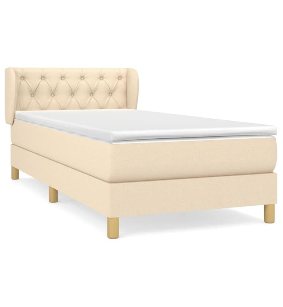 Boxspringbett mit Matratze Creme 80x200 cm Stoff