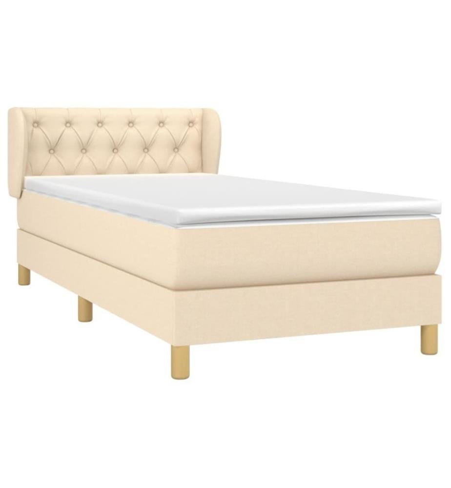 Boxspringbett mit Matratze Creme 80x200 cm Stoff