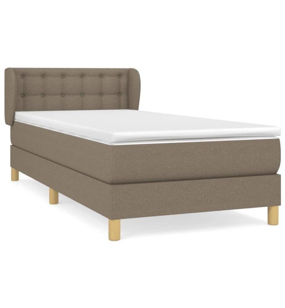 Boxspringbett mit Matratze Taupe 100x200 cm Stoff