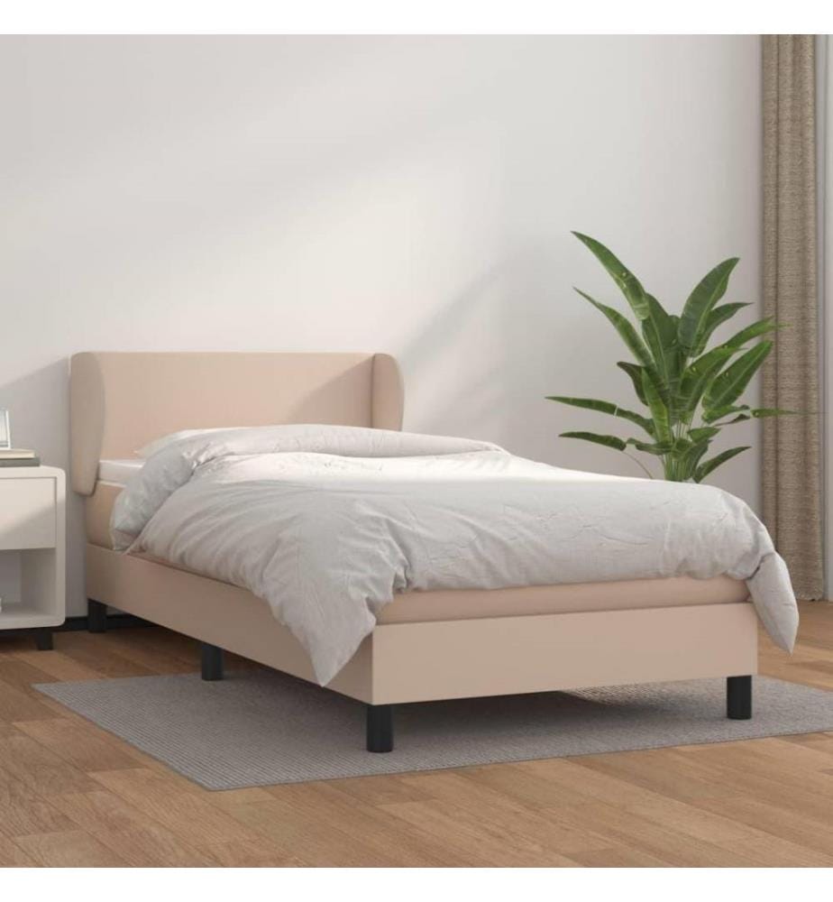 Lit à sommier tapissier avec matelas Cappuccino 90x200 cm