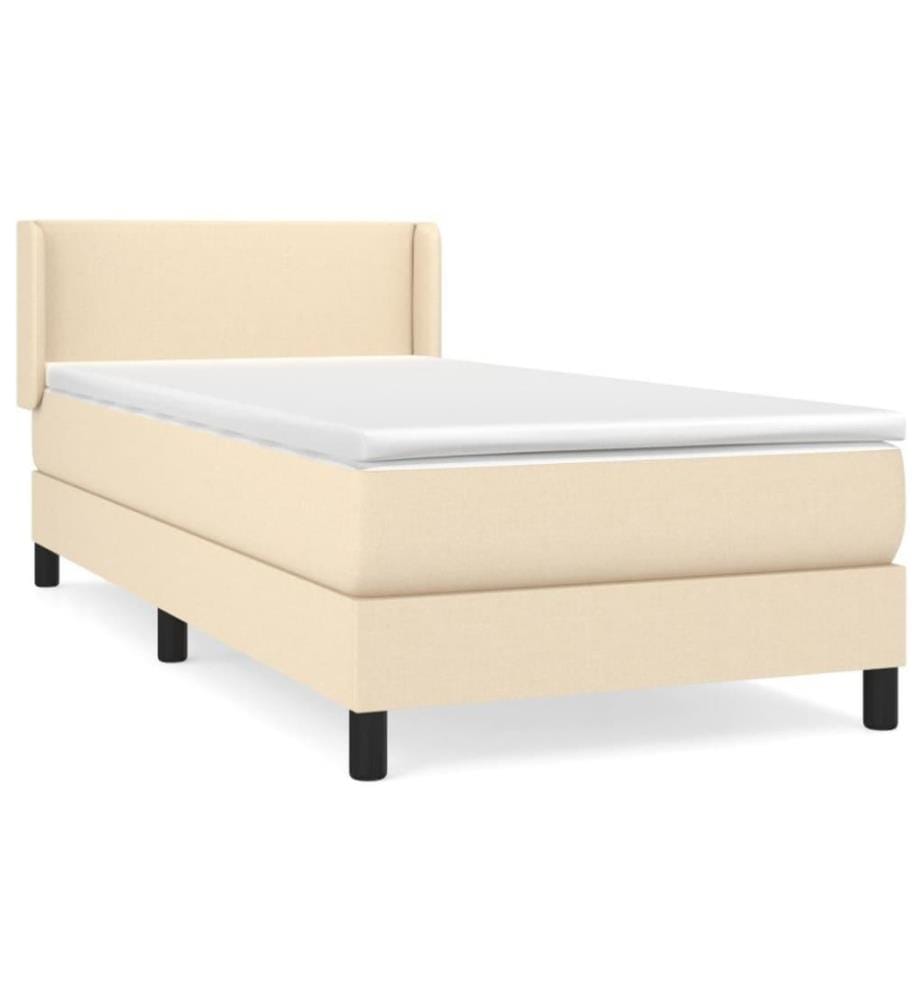 Boxspringbett mit Matratze Creme 100x200 cm Stoff