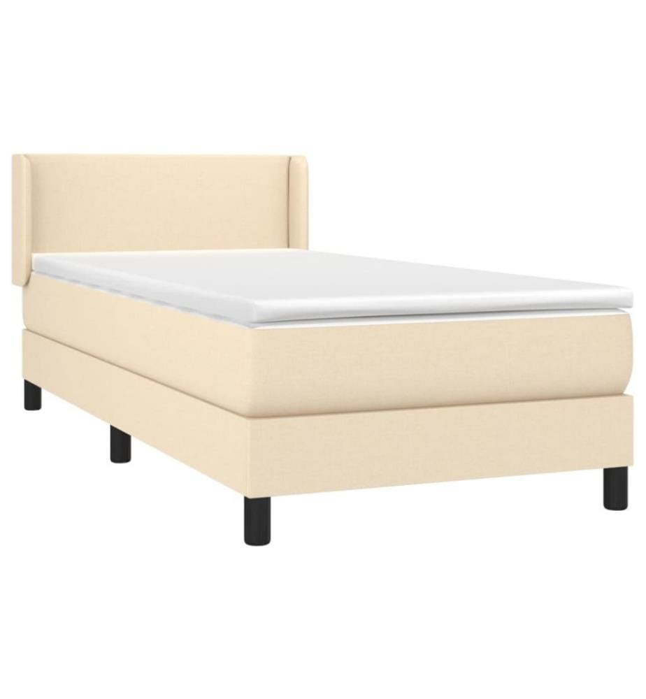 Boxspringbett mit Matratze Creme 100x200 cm Stoff