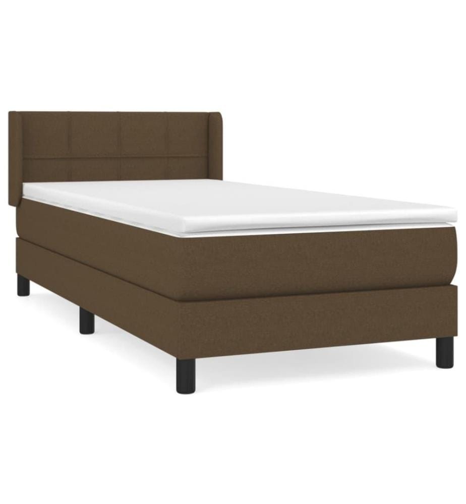 Boxspringbett mit Matratze Dunkelbraun 100x200 cm Stoff