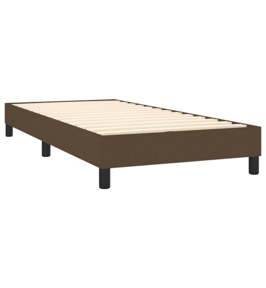 Lit à sommier tapissier avec matelas Marron foncé 90x200 cm