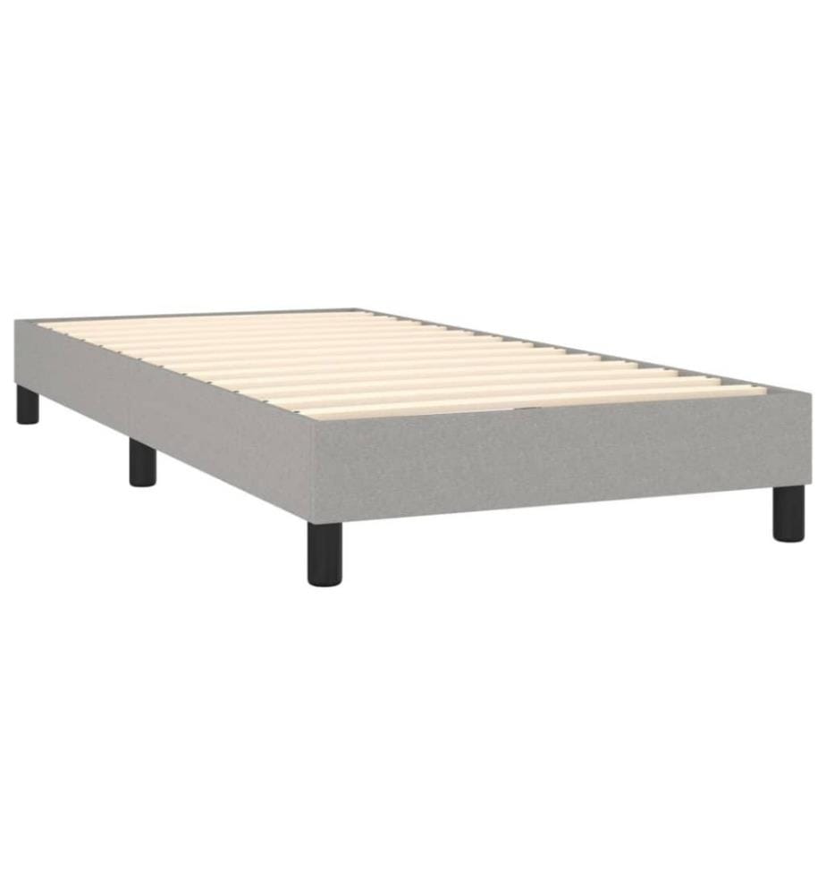 Lit à sommier tapissier avec matelas Gris clair 90x200 cm Tissu