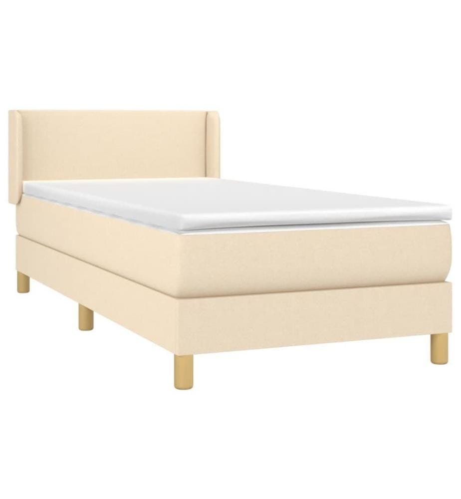 Boxspringbett mit Matratze Creme 100x200 cm Stoff