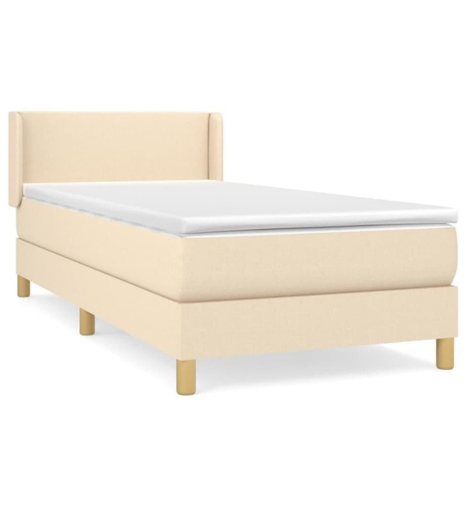 Boxspringbett mit Matratze Creme 80x200 cm Stoff
