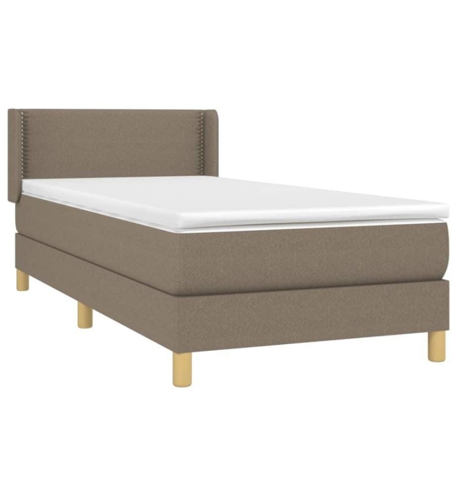 Boxspringbett mit Matratze Taupe 100x200 cm Stoff