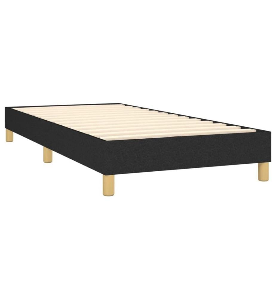 Lit à sommier tapissier et matelas Noir 80x200 cm Tissu