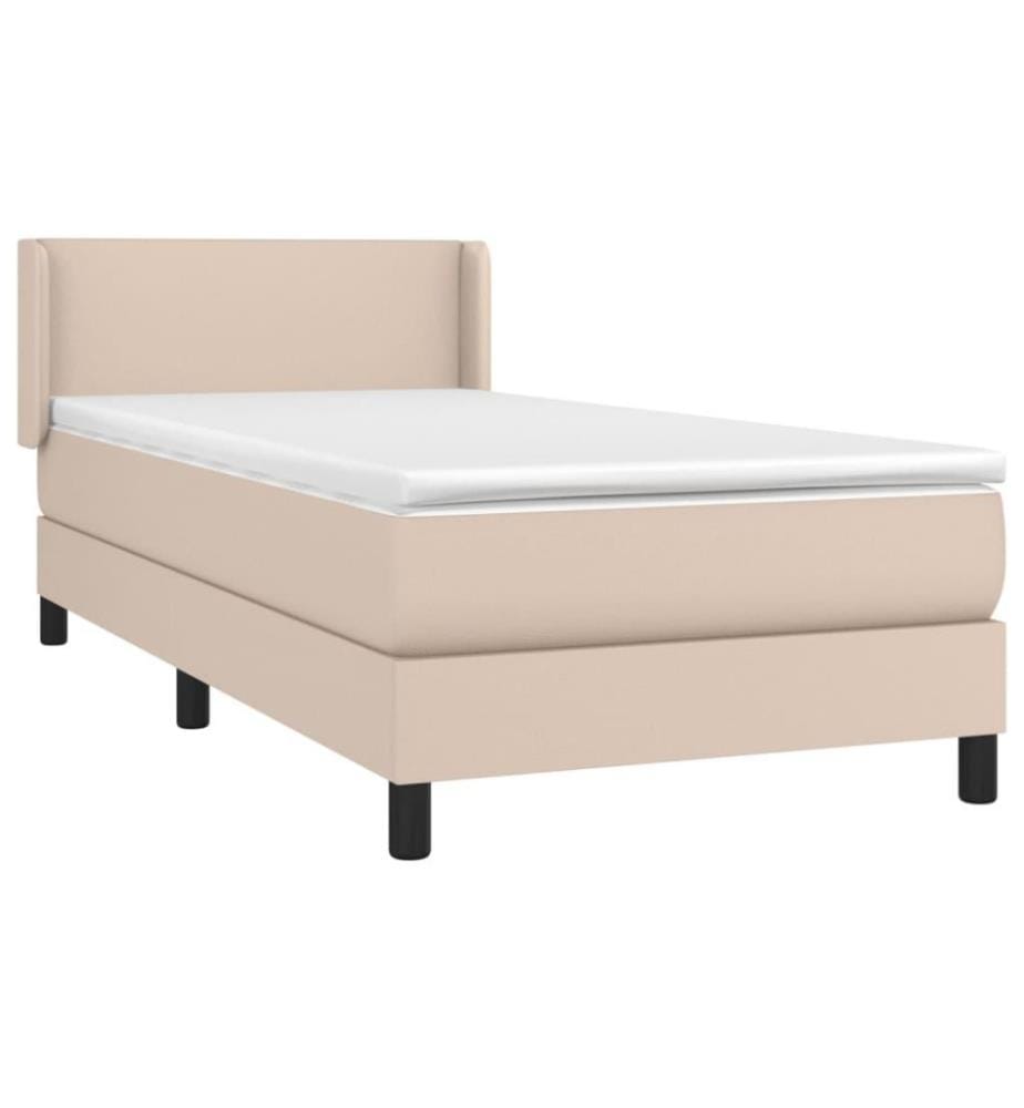 Lit à sommier tapissier avec matelas Cappuccino 90x200 cm