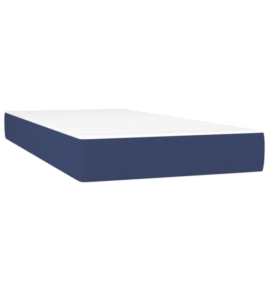 Lit à sommier tapissier avec matelas Bleu 90x200 cm Tissu