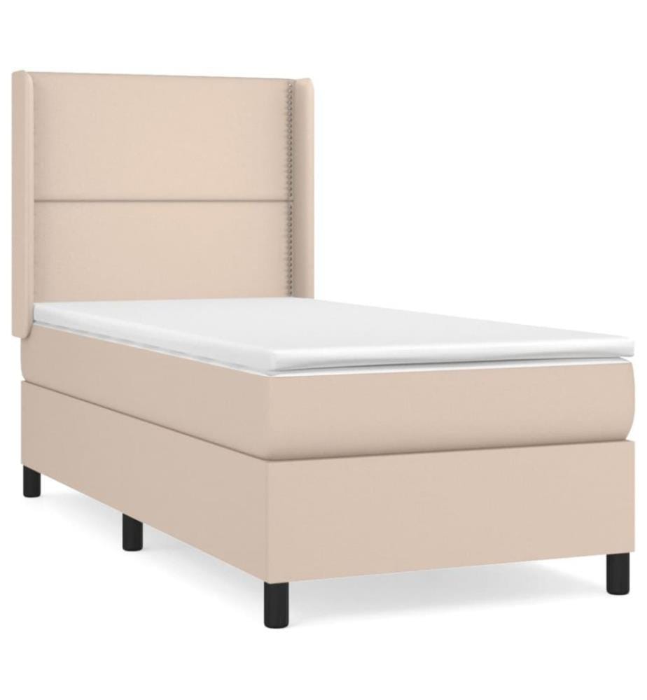 Boxspringbett Matratze Cappuccino-Braun 100x200cm Kunstleder