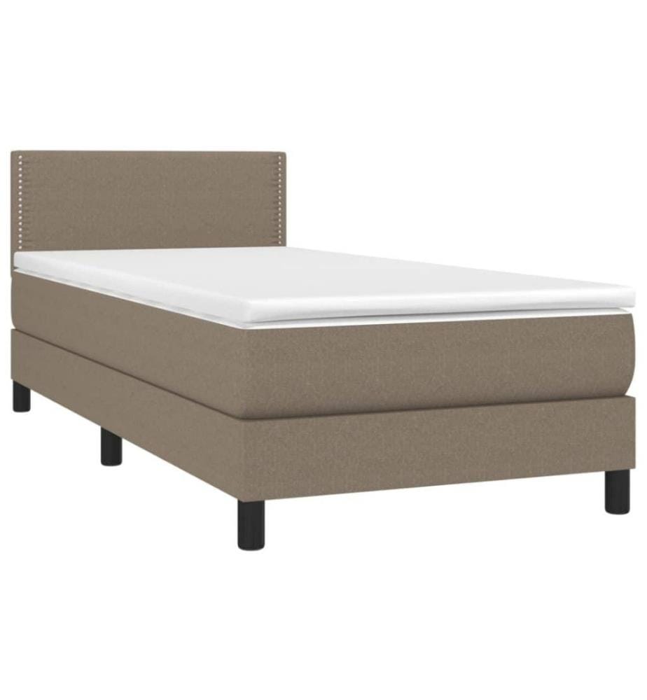 Boxspringbett mit Matratze & LED Taupe 100x200 cm Stoff
